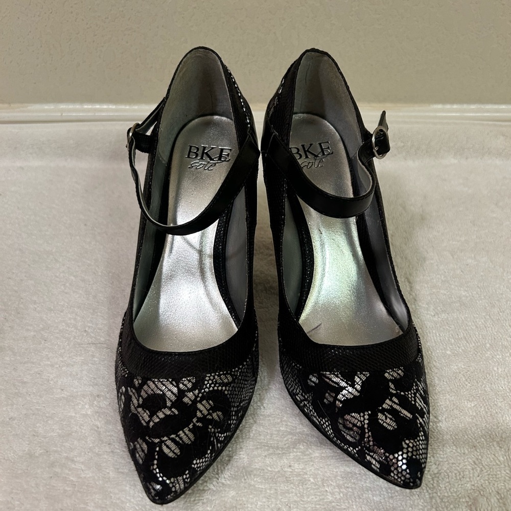 BKE Sole Heels Black&Silver